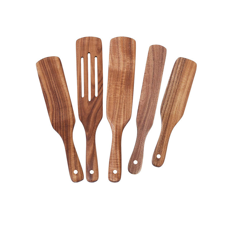 Acacia Teak Spatula Cooking kitchen Utensil Set Wooden Spurtles - Minihomy