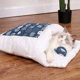 Cat Sleeping Bag Fairy Cat Litter Wind Semi-Closed Autumn And Winter Warm Cat Kennel - Minihomy