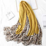 Cotton Scarf Casual Leopard Print Long Gauze Scarf