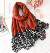 Cotton Scarf Casual Leopard Print Long Gauze Scarf