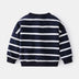 Boys Striped Sweater Casual Loose Round Neck Pullover Sweater Cotton - Minihomy