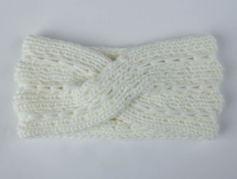 Acrylic Thick Wool Knitted Headband Diagonally Crossed Hair Accessories For Women