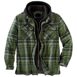 Thickened Cotton Padded Plaid Long Sleeve Loose Hooded Jacket