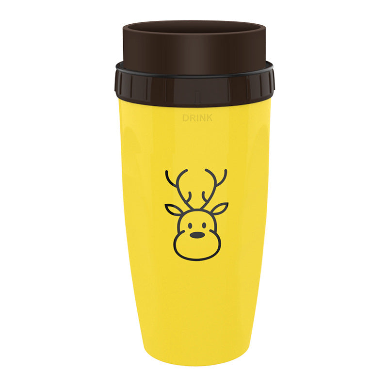 No Cover Twist Cup Travel Portable Cup Double Insulation Tumbler Straw Sippy Water Bottles - Minihomy