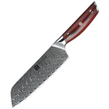 Damascus Steel Kitchen Knife 7 Inch Santoku Knife