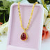 Ladies Ruby Drop Pendant Necklace