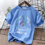 Short Sleeve T-shirt  Net Red Laser Reflective Cub Children's Top