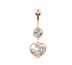 Side Zircon Peach Heart Navel Ring Navel Nail Puncture