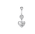 Side Zircon Peach Heart Navel Ring Navel Nail Puncture