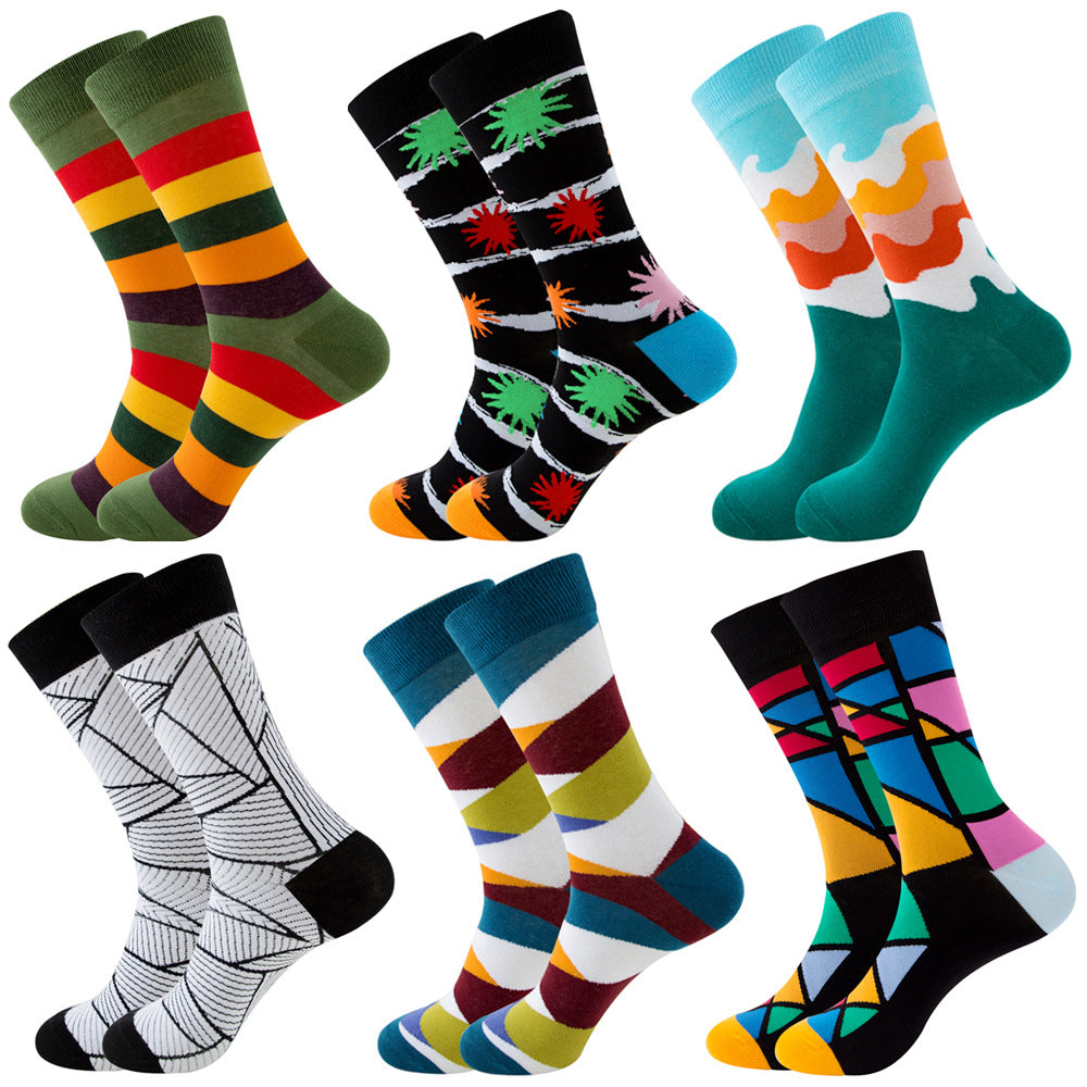 Striped Square Tube Socks for Men and Women