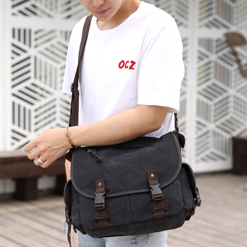 Men's Canvas Shoulder Bags Casual Men's Bags Messenger Multifunctional Bags