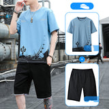 Sports Suit Men's Summer Cotton Short Sleeve T-Shirt