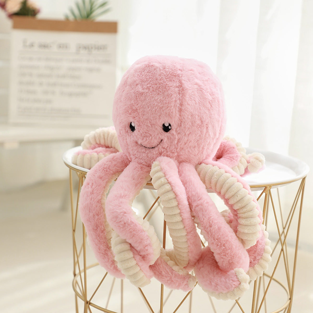 Lovely Simulation Octopus Pendant Plush Stuffed Toy Soft Animal Home Accessories Cute Doll Children Gifts - Minihomy