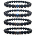 Beaded 8mm Black Volcanic Stone Buddha Bead Bracelet - Minihomy