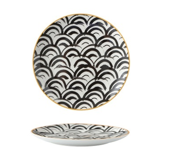 8-inch Nordic Style Geometric Series Ceramic Breakfast Plate - Minihomy