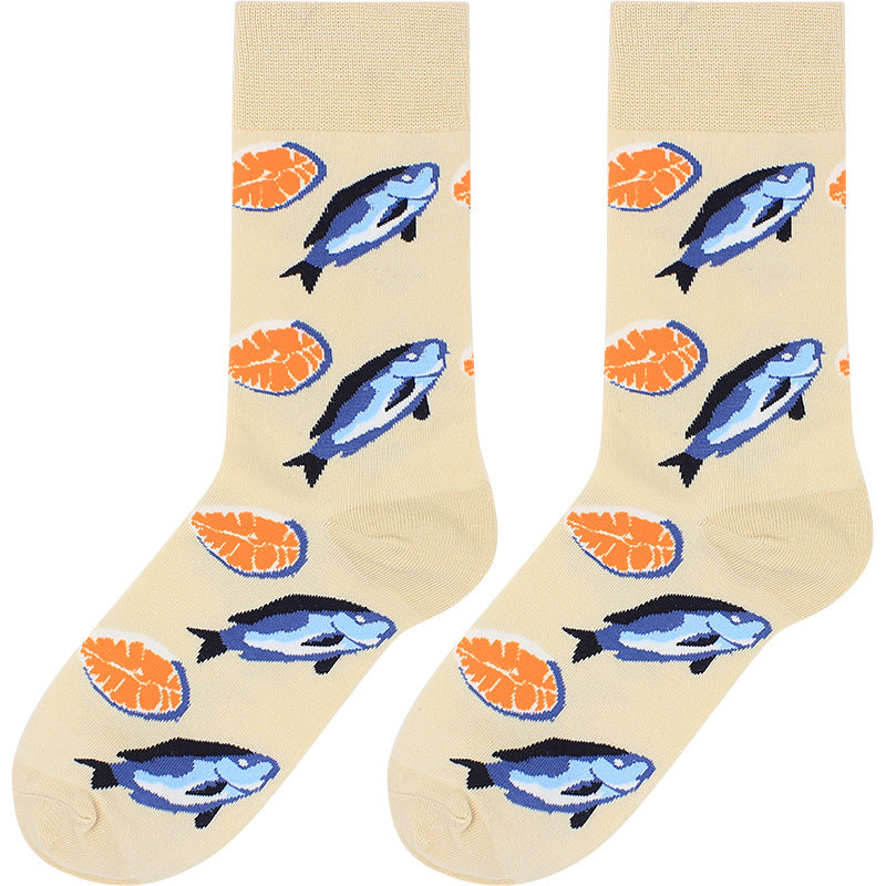 Food Seafood actic shrimp Squid Socks Women - Minihomy