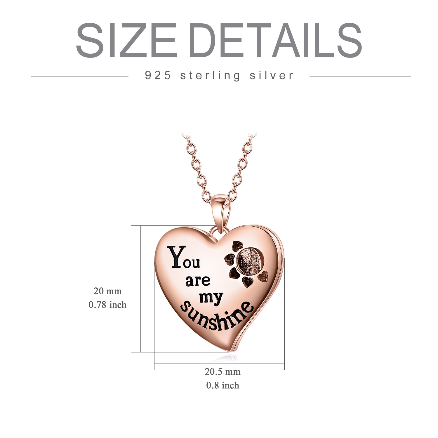 925 Sterling Silver Photo Heart Locket Necklace That Hold Pictures