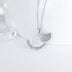 925 Sterling Silver Nature Ginkgo Opal Leaf Pendant Necklace Jewelry