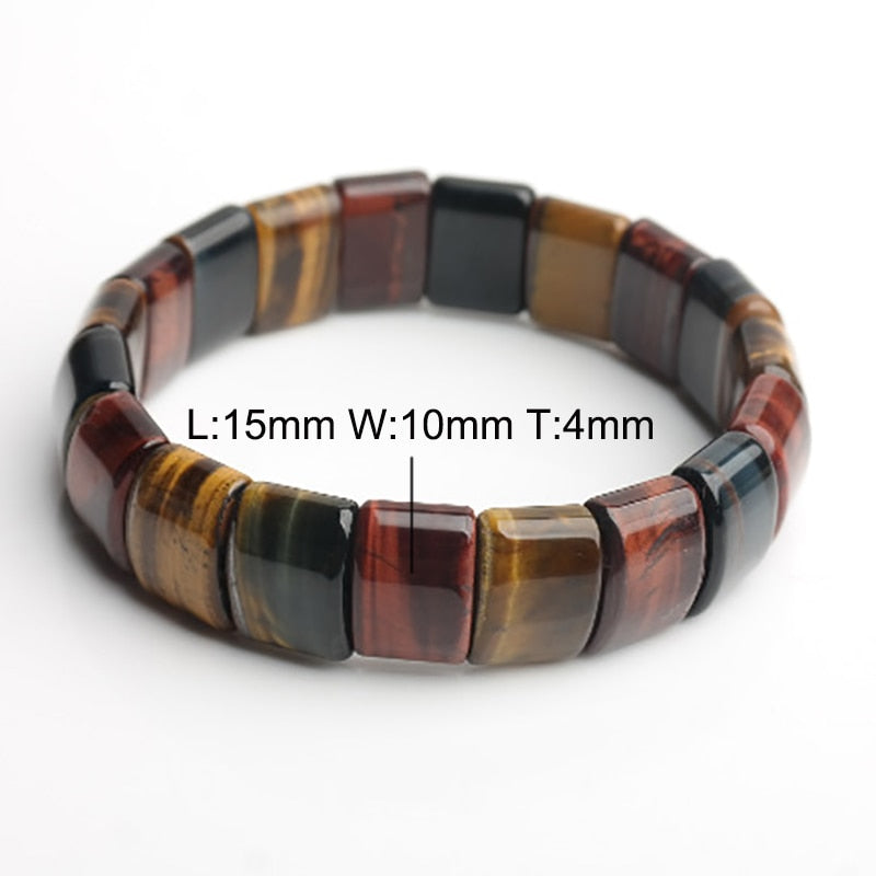 Natural color tiger eye stone tiger eye stone red yellow blue hand row bracelet bracelet men and women couple gift - Minihomy