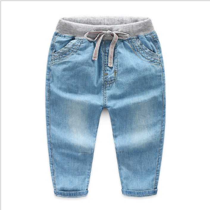 Boys' Soft Thin Jeans Tencel Trousers Kids Mosquito Pants - Minihomy