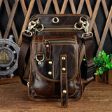 Genuine Leather Multipurpose Men Travel Mochila Crossbody Messenger Bag