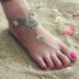 Bohemian Jewelry Antique Silver Color Hollow Flower Chain Anklets Beach Barefoot Sandals Foot Jewelry - Minihomy