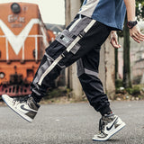 Pocket Contrast Overalls Jogger Casual Cargo Pants - Minihomy