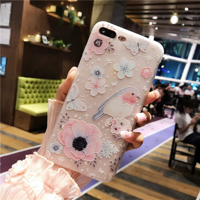 Embossed flower phone case cover - Minihomy