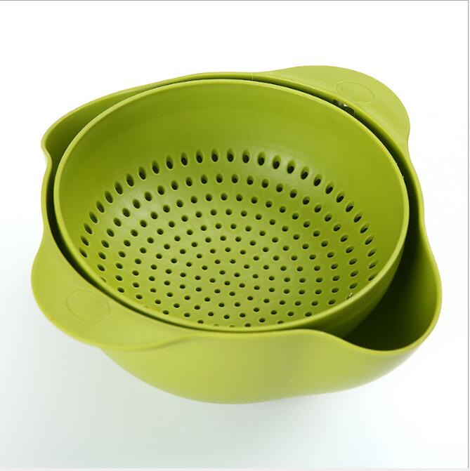 Kitchen Plastic Rice Friut Bowl Washing Rice Sieve Basin Washing Basket