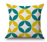 Nordic yellow green geometric print cushion cover - Minihomy