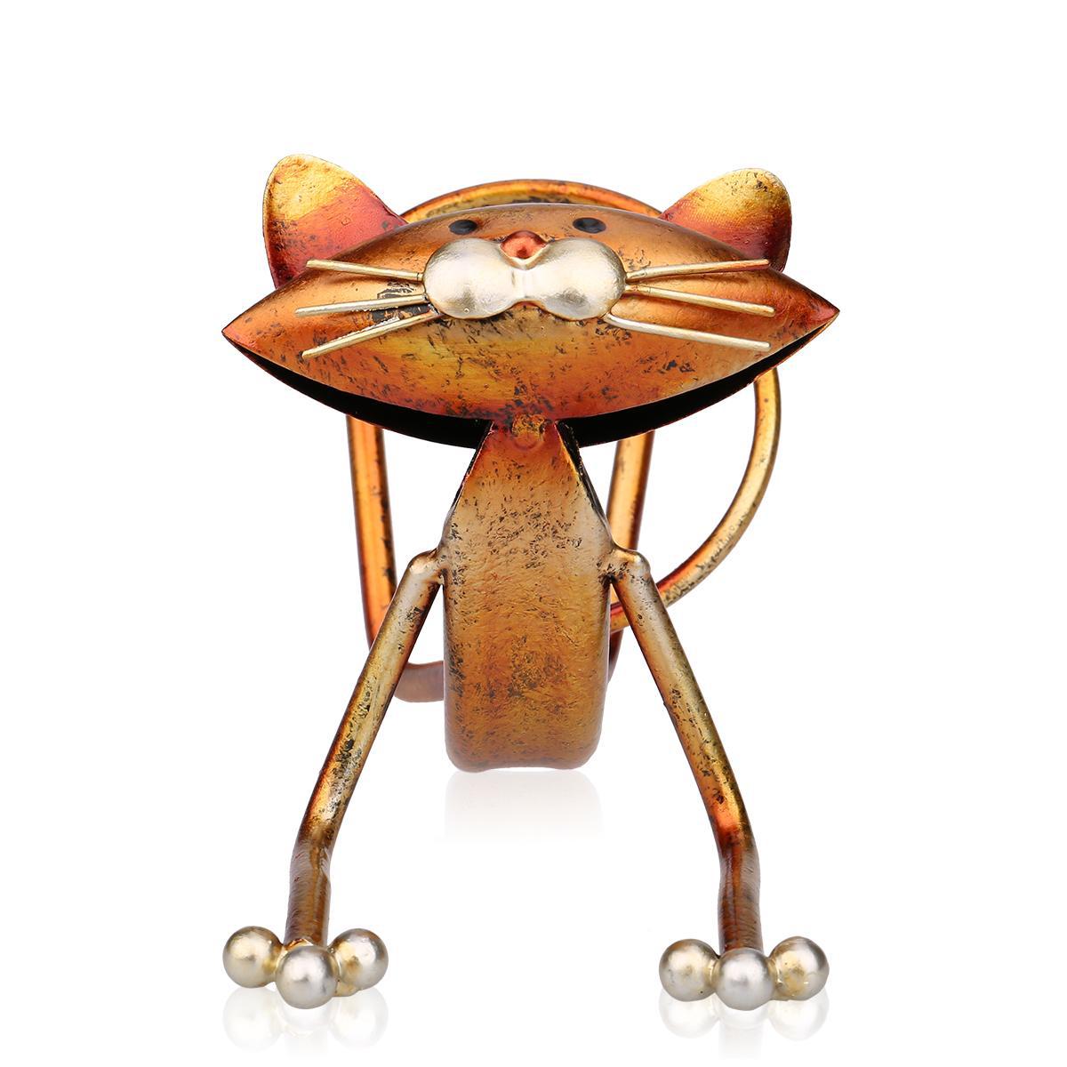 Creative home decoration modern metal decoration crafts yoga cat wine rack