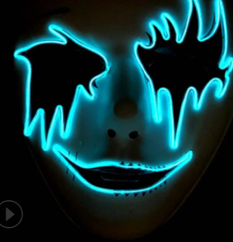 Halloween Skeleton Mask LED Glow Scary EL-Wire Mask - Minihomy