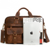 Genuine men''s bags retro men''s business bags briefcase cowhide oblique Bag 15.6 inch Laptop Bag