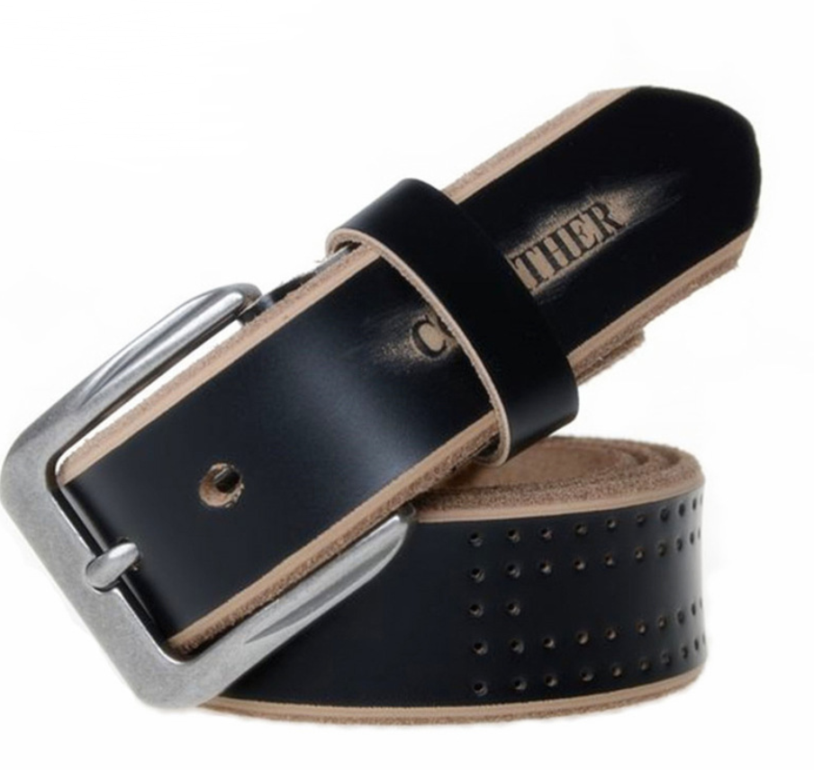 Men's Genuine Leather Belt - Casual Dress Belt for Jeans & Pants