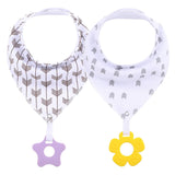 Baby Teether Triangle Baby Bandana Drool Bibs and Teeth Toys