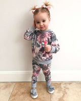 Set Autumn Style Baby Girl Clothing Sets Newborn Clothes Leisure Flower Printing