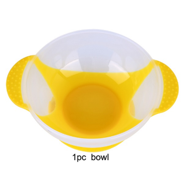 1pc/3Pcs/set Baby Tableware Dinnerware Suction Bowl with Temperature Sensing Spoon baby food Baby Feeding Bowls dishes - Minihomy