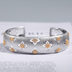 Lucky Four-leaf Clover Bracelet Palace S925 Silver Gold-plated Elegant Narrow Bracelet Female Jewelry