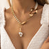 Hip-hop Shaped  Pearl Stitching Clavicle Chain - Minihomy