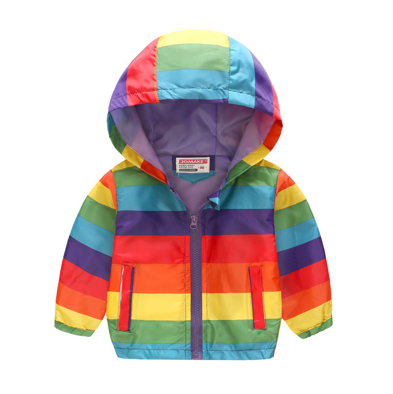 Hooded jacket with print pattern for kids