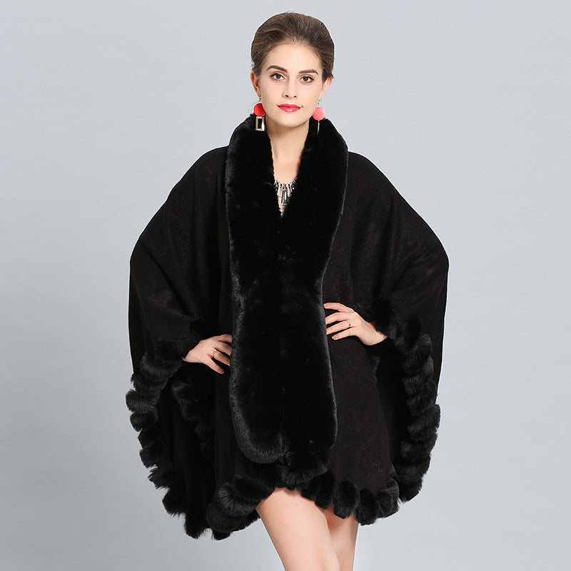 Winter Thick Shawl Imitation Fur Long Collar