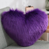 Pillows Heart Shape Long Plush Fluffy Shaggy Cushion Cover - Minihomy