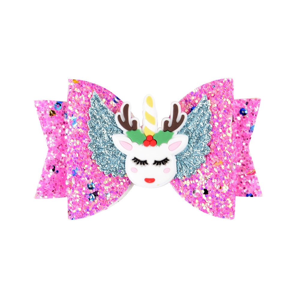 Bright Glitter Kids Fairy Bow Princess Hairgrips