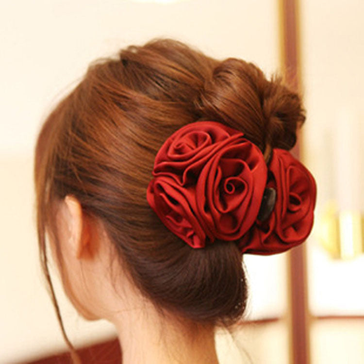 Rose flower hairpin