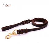 The first layer of leather dog leashes in the large dog chain demu training rope horse dog Golden Retriever dog rope