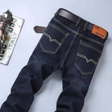 Summer Jeans Men Stretch Loose Ice Silk