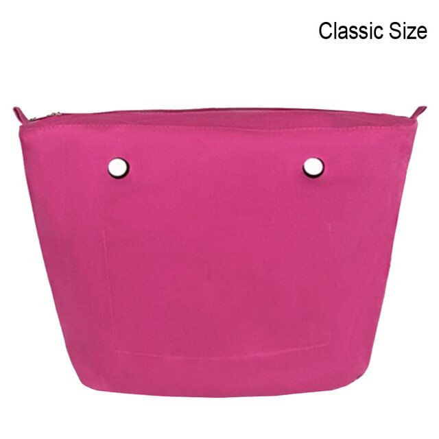 Classic Mini Size waterproof Solid Canvas Insert Inner Lining Insert Zipper Pocket for Obag O Bag handbag Silicone bag