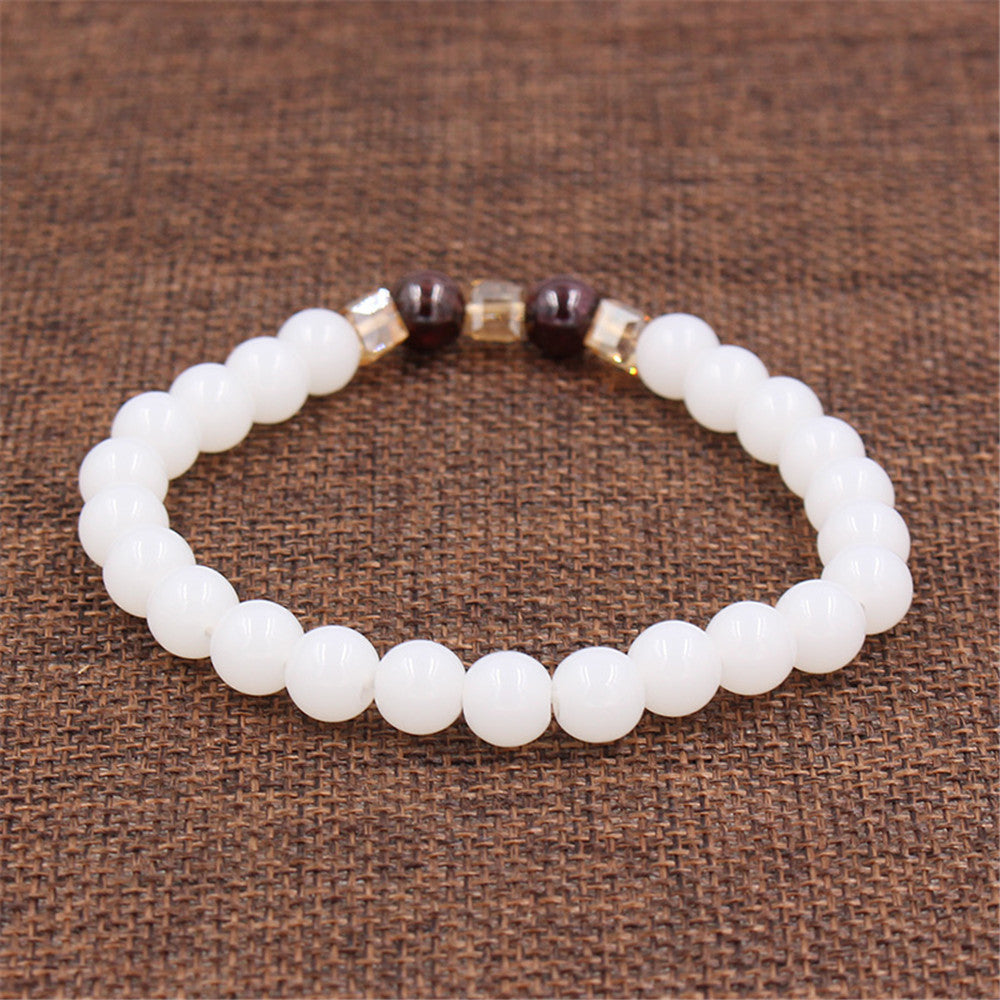 Garnet white jade bracelet - Minihomy