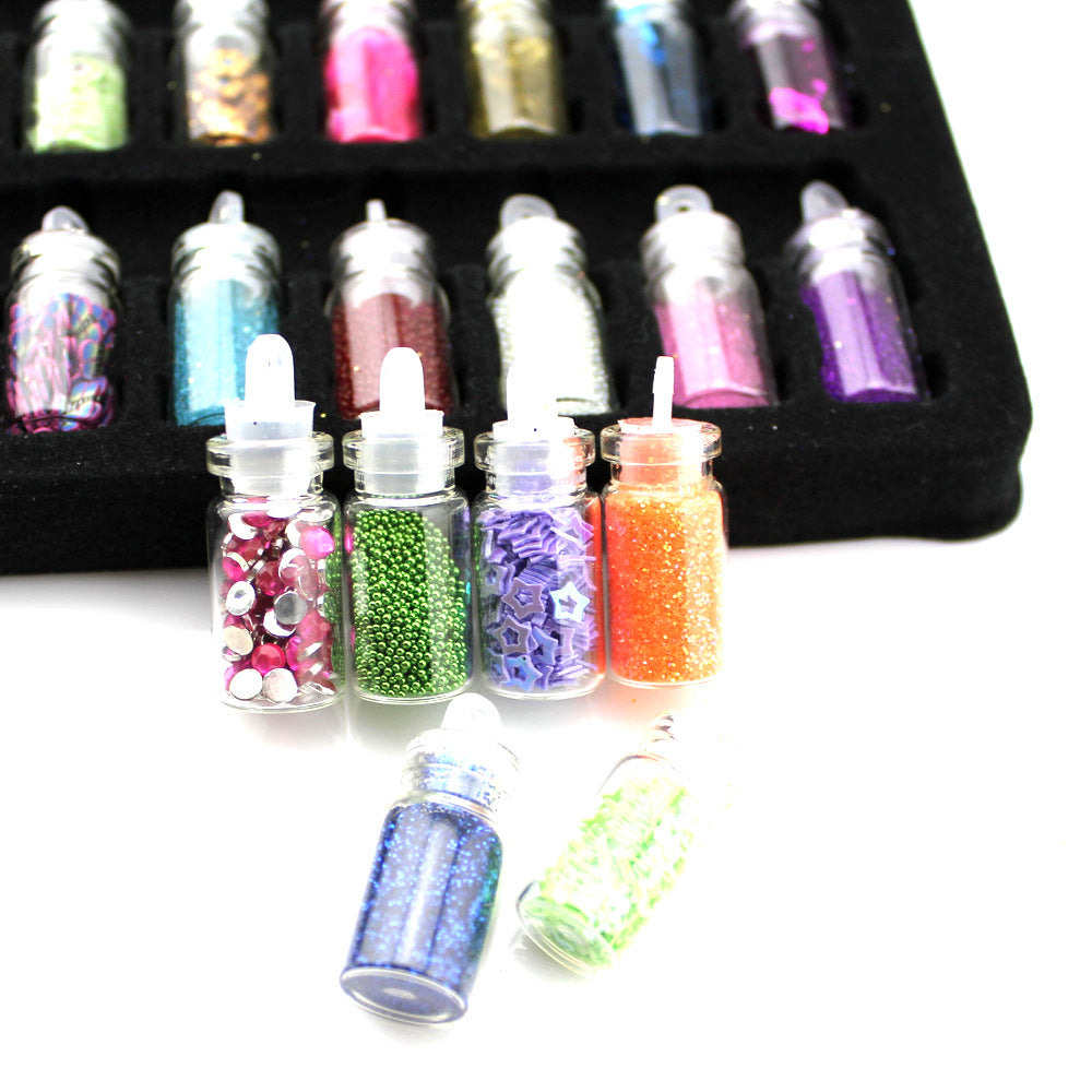 48 In One Nail Jewelry Set Nail Sequins Powder DIY Handmade Toy Material 11x22mm - Minihomy