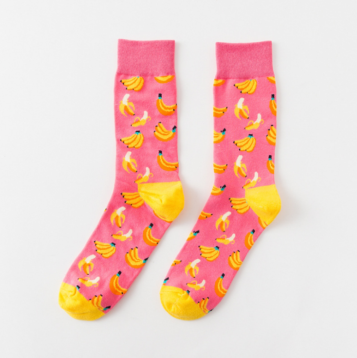 Happy tube socks fruit banana men's and women's socks